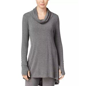 Cuddl Duds Softwear Cowel Neck Tunic Women's Medium Gray Stretch Hi Low Modal